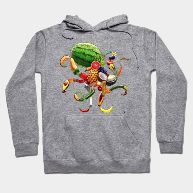 Arcimboldo Tutti Frutti Hoodie by Super Octopus